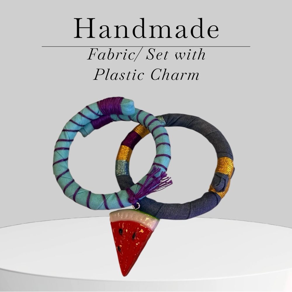 Colorful Fabric Bracelets with Charm
